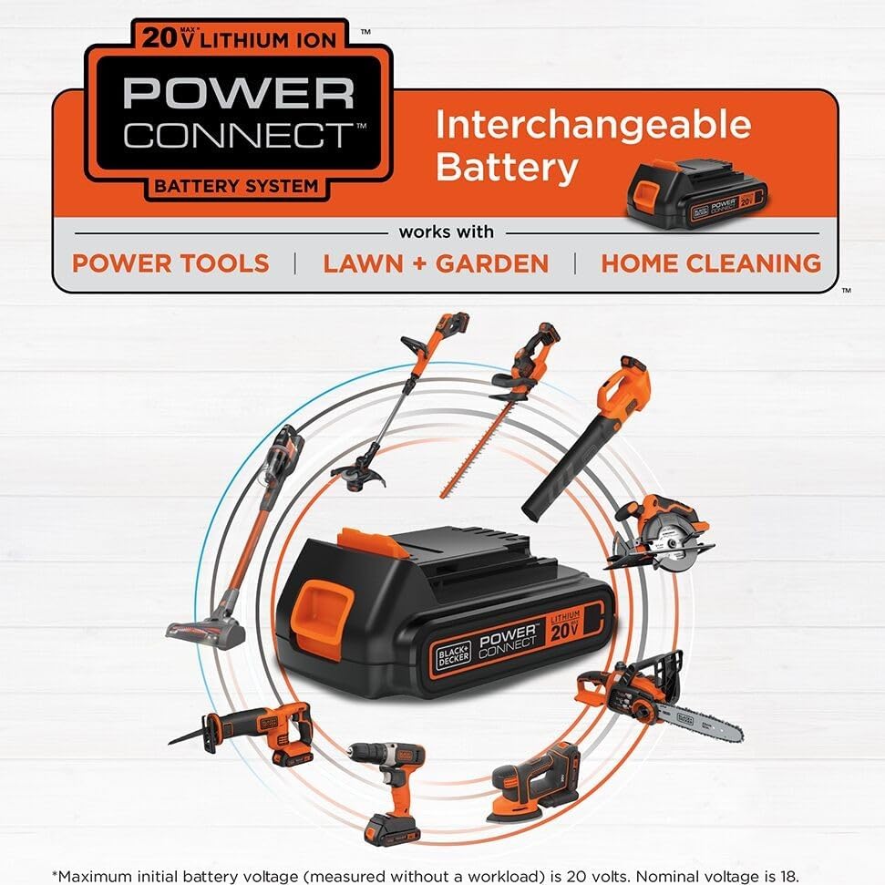 BLACK+DECKER 20V MAX 12 Inch Weed Eater Cordless String Trimmer and Wheeled Edger Lawn Tool with Spool, 2.5Ah Battery and Charger Included
