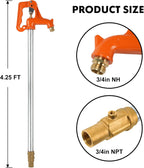 Frost Proof Yard Hydrant - Freeze-Free Outdoor Faucet for Garden, Farm & Irrigation, 3/4" Pipe Connection, 4.25ft Length, 12" Bury Depth (4.25 FT)