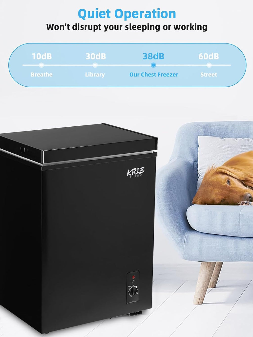 Chest Freezer 3.5 Cu.Ft Mini Compact Deep Freezer with Top Open Door Black