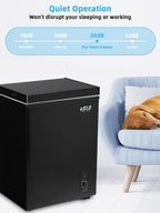 Chest Freezer 3.5 Cu.Ft Mini Compact Deep Freezer with Top Open Door Black