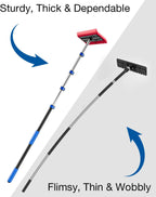 Roof Rakes for Snow Removal, 20FT Telescoping Snow Rake for House Roof, Solar Panels, Cars & RV, Snow Broom Push/Pull, Heavy Duty Aluminum Ice