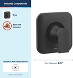 Moen Genta LX Matte Black Pressure Balancing Modern Shower Lever Handle, Posi-Temp Valve Required, T2471BL