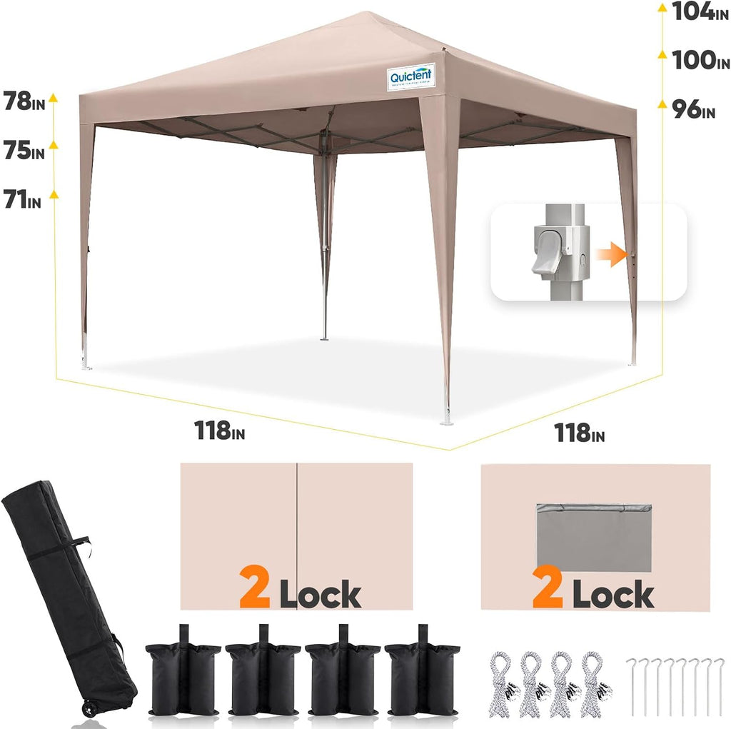 Quictent Privacy 10x10 Pop Up Canopy with 4 Sidewalls & Mesh Windows