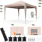 Quictent Privacy 10x10 Pop Up Canopy with 4 Sidewalls & Mesh Windows