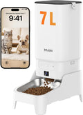 Automatic Cat Feeder with Camera - 7L/29 Cups Auto Dog Feeder with Large Food Tray & 1080P Night Vision, Elevated Bowl, 2-Way Audio, 10s Voice