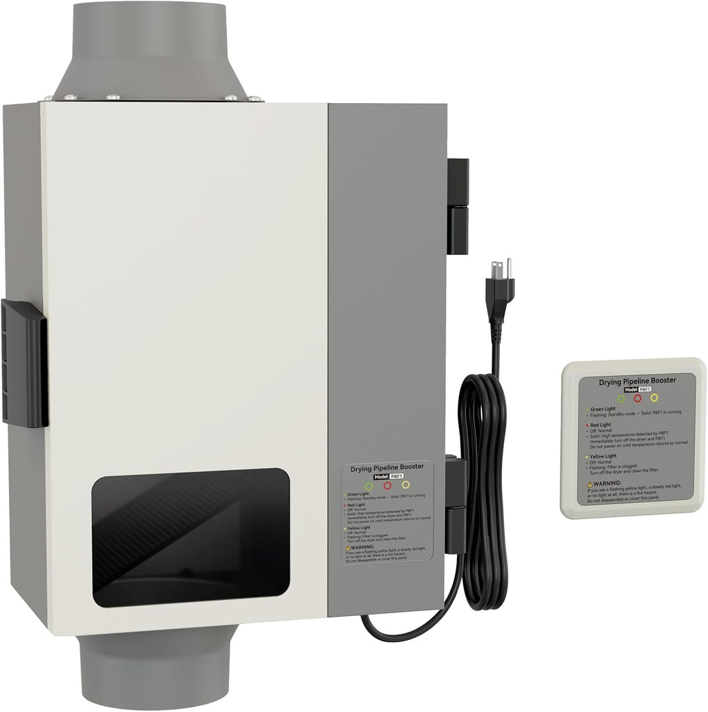 4 Inch Dryer Vent Booster Fan, 160 CFM, Auto On/Off, Plug-In