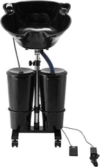 VEVOR Portable Shampoo Bowl, Shampoo Sink for Washing Hair with Electric Pump, Includes 2 Buckets 2 Showerheads, Drain Hose, Height and Angle