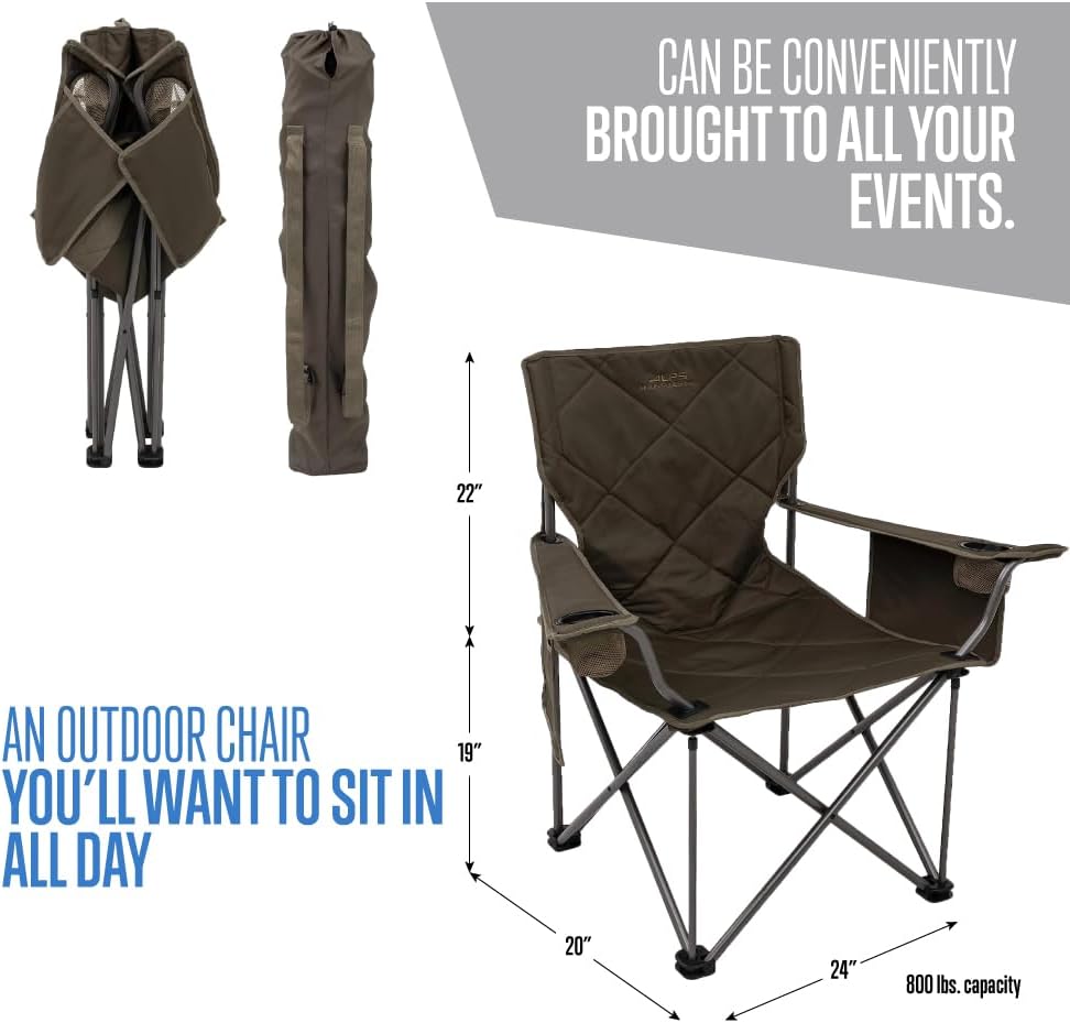 ALPS Mountaineering King Kong Camping Chairs for Adults with Mesh Cup Holders and Pockets, Built Durable and Reliable with Compact Foldable Steel