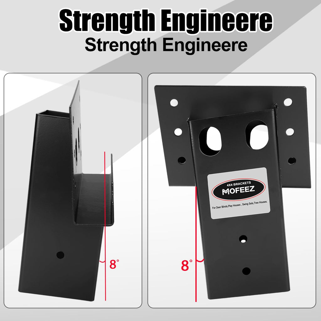 Mofeez Outdoor 4x4 Compound Angle Brackets for Deer Stand Hunting Blinds Shooting Shack (Set of 4)