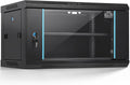 VEVOR 6U Wall Mount Network Server Cabinet, 14.8'' Deep, Server Rack Cabinet Enclosure, 200 lbs Max. Ground-Mounted Load Capacity, with Locking Glass