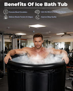 Ice Bath Cold Plunge Tub with Cover for Indoor Outdoor for Recovery, Cold Water Therapy, Athletes & Adults -105 Gallons, Black, XL