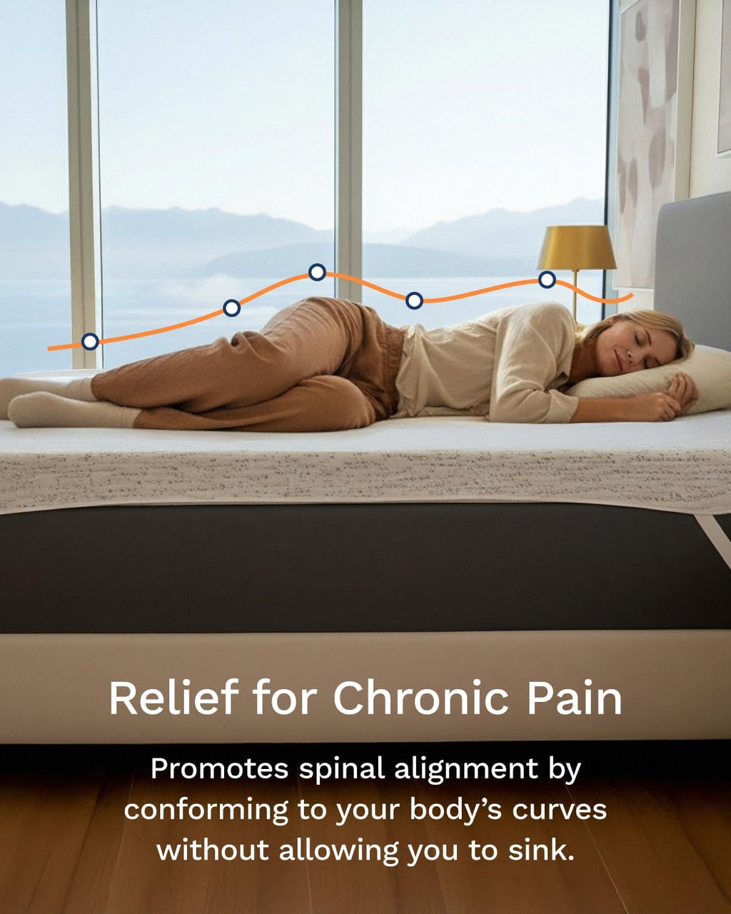 Viscosoft 3 Inch Memory Foam Mattress Topper King - Pain & Pressure Relief