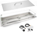 GRISUN Upgraded 36 x 12 Inch Rectangular Drop-in Fire Pit Burner Kit