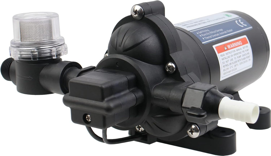 T33 Automatic On-Demand Diaphragm Pump 115Vac, 4.0GPM, 45PSI, Industrial Water Pressure Pump for Kitchen, Bathroom, RV, Marine Yacht, Caravan, Garden