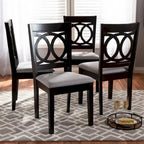 Contemporary 4-Piece Dining Chair Set With Fabric Upholstery - Espresso Brown
