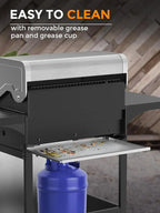 COWSAR 4-Burner Propane Gas Grill With Stainless Steel Burners, 44,000 BTU - 50.79in D x 21.65in W x 46.06in H