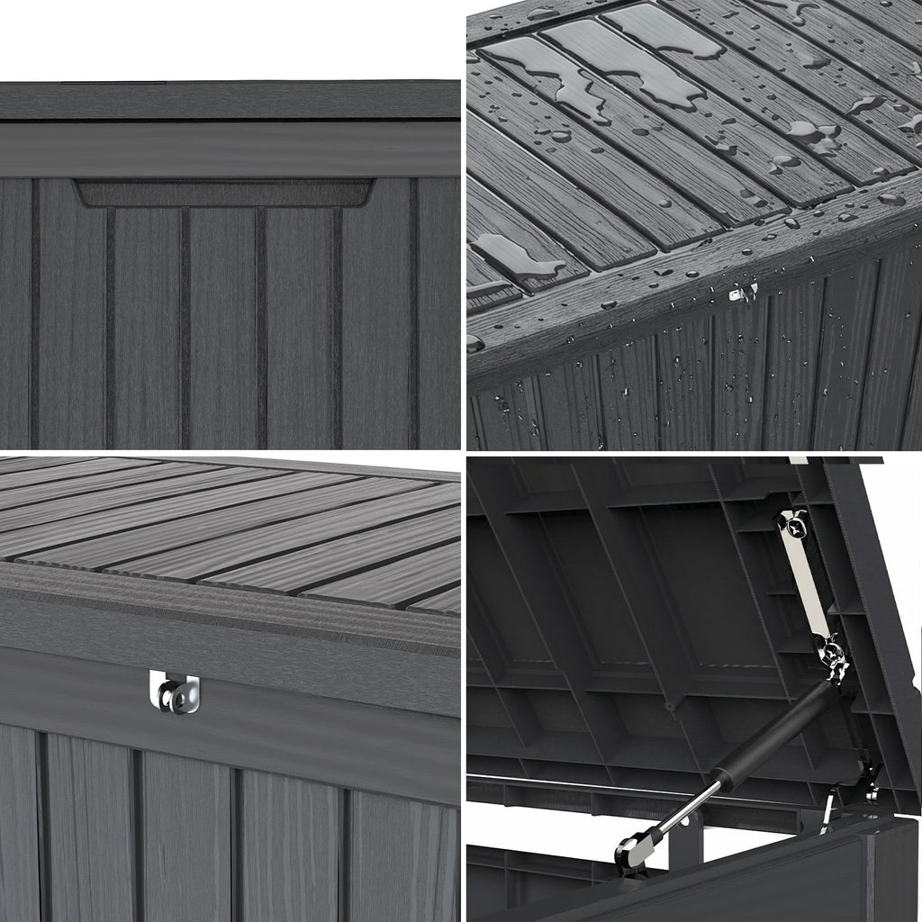 Kdymod Deck Box Outdoor Storage 200 Gallon,Resin Deck Boxes Outdoor Waterproof UV Resistant with Hundles,Outside Lockable Toy Storage for Pool ,Patio