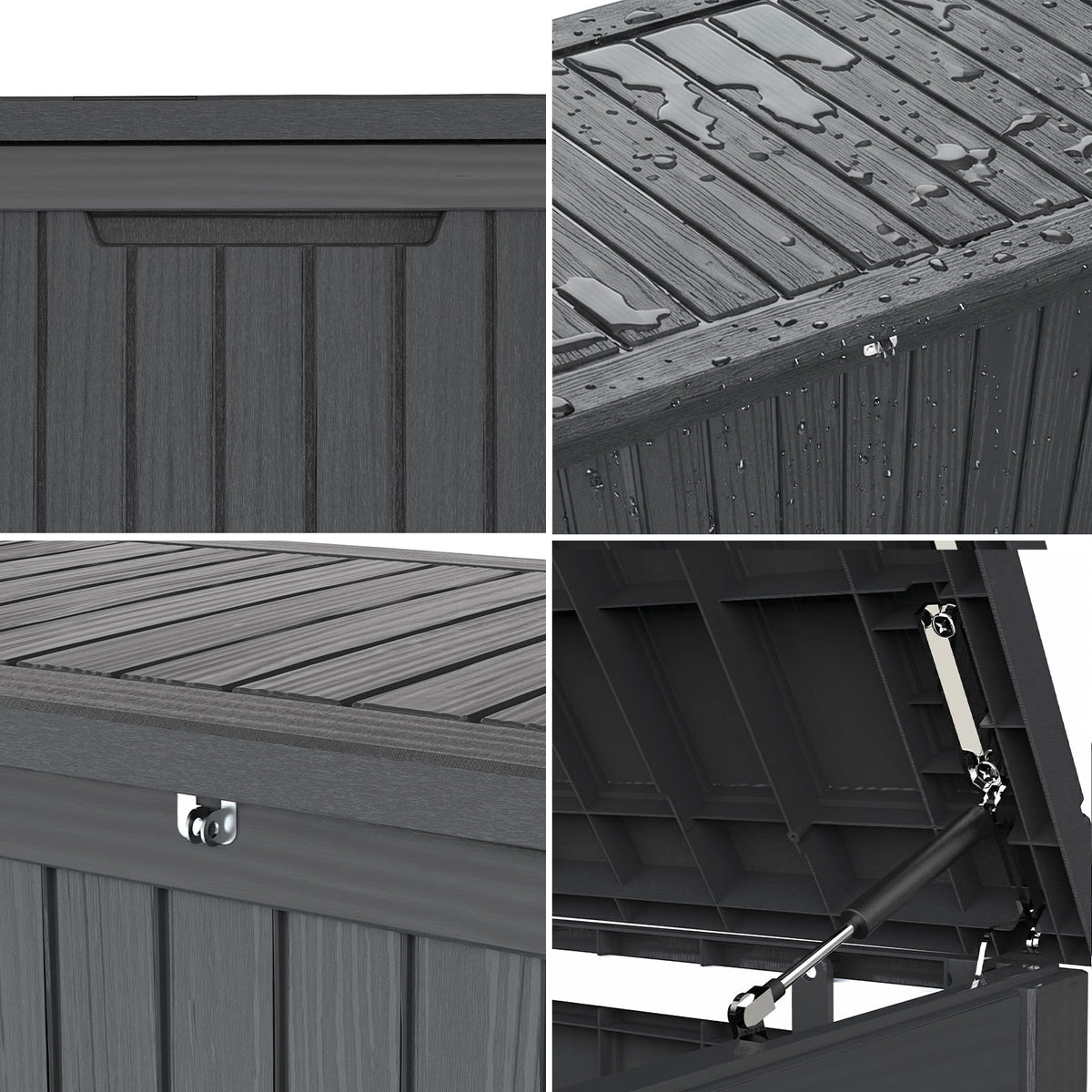 Kdymod Deck Box Outdoor Storage 200 Gallon,Resin Deck Boxes Outdoor Waterproof UV Resistant with Hundles,Outside Lockable Toy Storage for Pool ,Patio