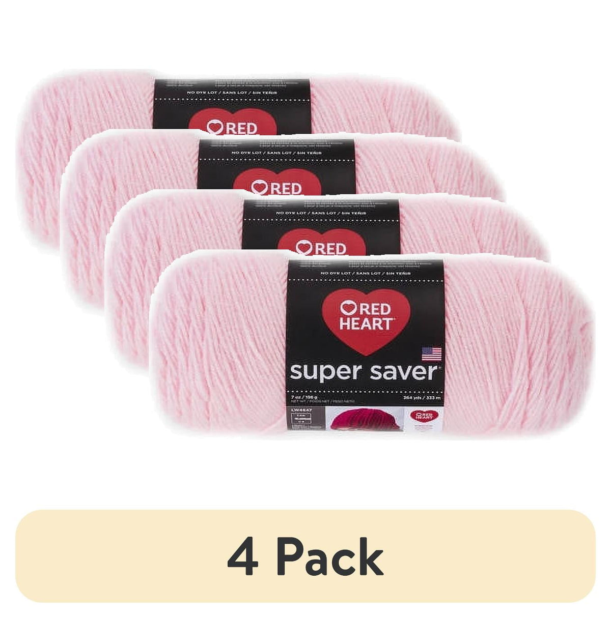 Red Heart Super Saver 4 Medium Acrylic Yarn Black 7oz 198g 364 Yards