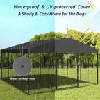 Kullavik Extra-Large Heavy-Duty Outdoor Dog Kennel - 118 x 118 x 70 Waterproof Roof Enclosure