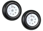Trailer Tire & Wheel Combo ST205/75D15 Load Range C White Spoke Rims 2-Pack
