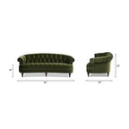 Jennifer Taylor Home La Rosa 84-Inch Velvet Chesterfield Sofa - Tufted Upholstered