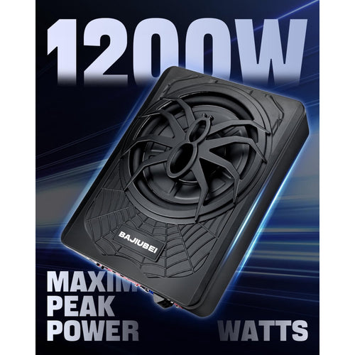 10" 1200W Car Subwoofer, 2025 Upgraded Slim under Seat Powered Car Subwoofer