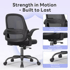 TMV Ergonomic Mesh Office Chair - High Back Gaming Desk Chair, Computer Chair with Lumbar Support & Wheels, Modern Vanity Chair for Home Office