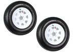 Trailer Tire & Wheel Combo ST205/75D15 Load Range C White Spoke Rims 2-Pack