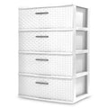 Sterilite 4 Drawer Wide Weave Tower White - 15 7/8 inch D x 21 7/8 inch W x 31 3/4 inch H