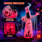 Faburo 12 ft Halloween Inflatable Ghost with Skull and Bleeding Eyeball, Outdoor Blow Up Yard Decoration for Party and Garden