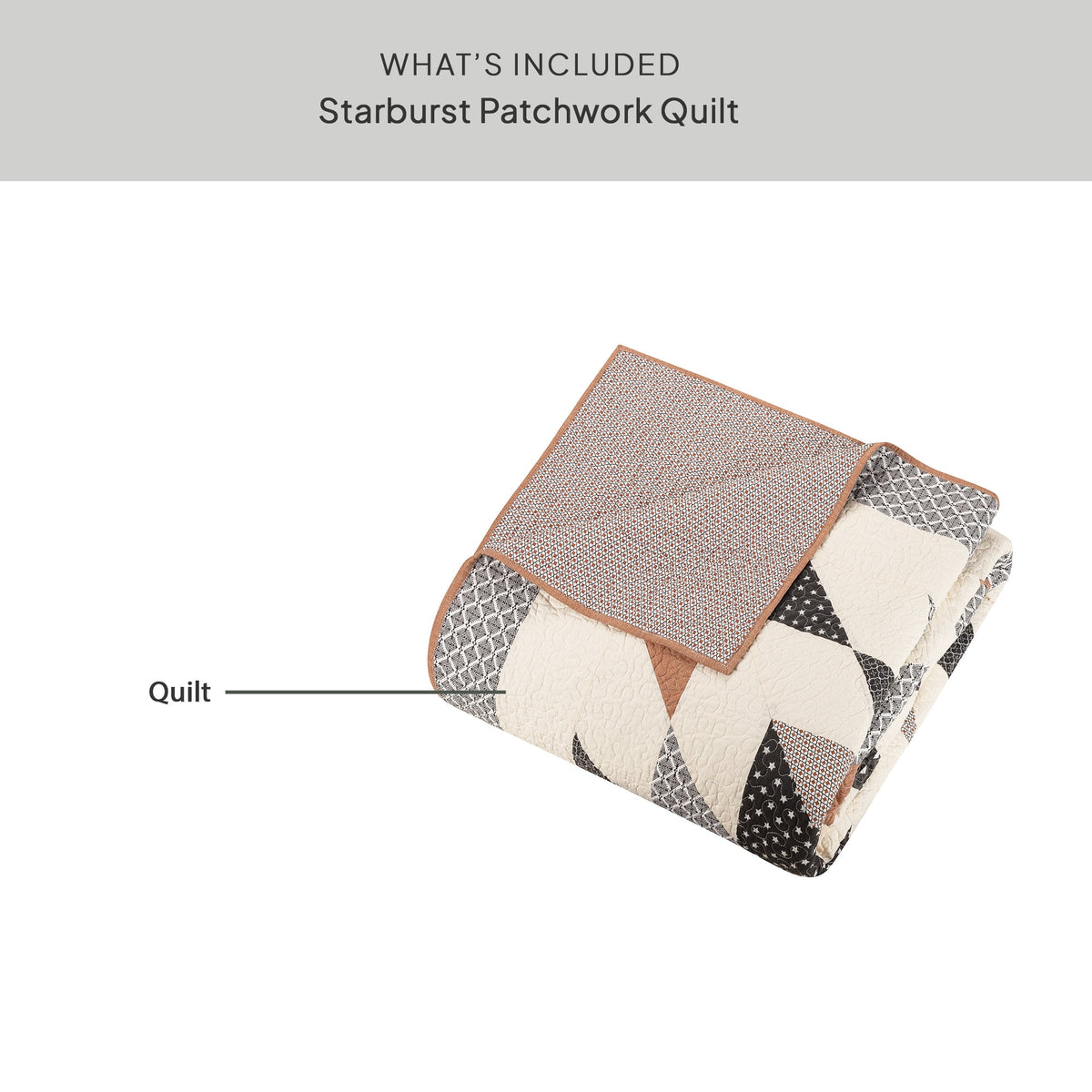 Better Homes & Gardens Starburst Patchwork Cotton Quilt, Full/Queen
