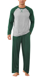 Iceglad Men's Pajamas Set Long Sleeve Sleepwear with Pockets Comfortable Lightweight Pjs Sets for Men