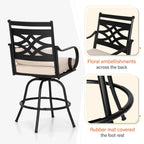 Sophia & William 2 Piece Patio Swivel Bar Stools With Cushions