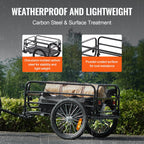 VEVOR Bike Cargo Trailer, 160 lbs Load Capacity, Heavy-Duty Bicycle Wagon Cart, Foldable Compact Storage & Quick Release with Universal Hitch, 16"