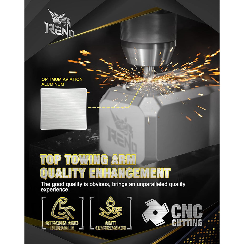 RENO Adjustable Trailer Hitch, Aluminum Dual-Balls with 2 Inch and 2-5/16 Inch, 6" Rise/Drop Hitch Ball Mount for 2" Receiver - 12,500 lbs Towing
