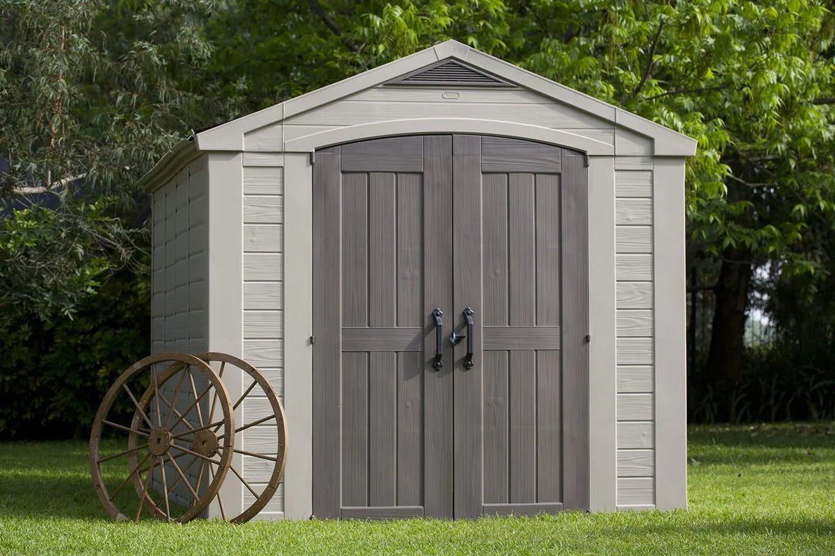 Keter Resin Outdoor Storage Shed, Taupe, 8 x 11 Foot - Factor