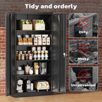 SUNCROWN 71 In Metal Storage Garage Cabinets with Locking Doors and Adjustable Shelves, Steel Storage Cabinet for Garage, Office, Classroom, Assemble