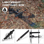 Archery Ready to Hunt Compound Bow Package for Adults and Teens,25"-31" Draw Length，0-70 Lbs Draw Weight ,up to IBO 320 fps，Lightweight Design Bow