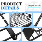 HECASA Upgrade Adjustable Roof Rack Cargo Carrier with Extension,64" x 39" x 6'' Universal, 250LBS Weight Capacity Heavy Duty Steel Car SUV ,Top