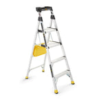 Gorilla Ladders Aluminum Dual Platform Ladder With Project Bucket, 5.5 Ft, 300 Lb Capacity
