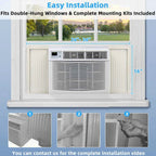 10000 BTU Quiet Window Air Conditioner With Remote, Eco Mode And Dehumidifier