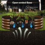 4 Pack 4x2x1 FT Raised Garden Bed Kit, Galvanized Metal Planter Box for Vegetables,fruits,Brown