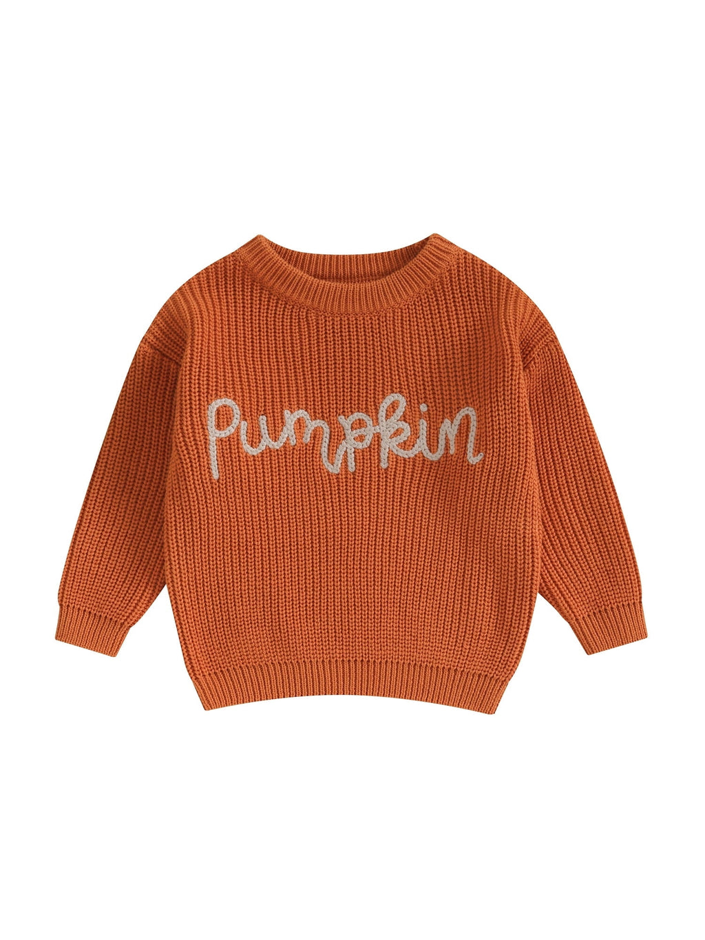 Loicainy Toddler Baby Boy Girl Halloween Knit Sweater 3 6 9 12 18 24 Months 2T 3T Long Sleeve Crewneck Letter Embroidery Pullover Autumn Winter Knitwear