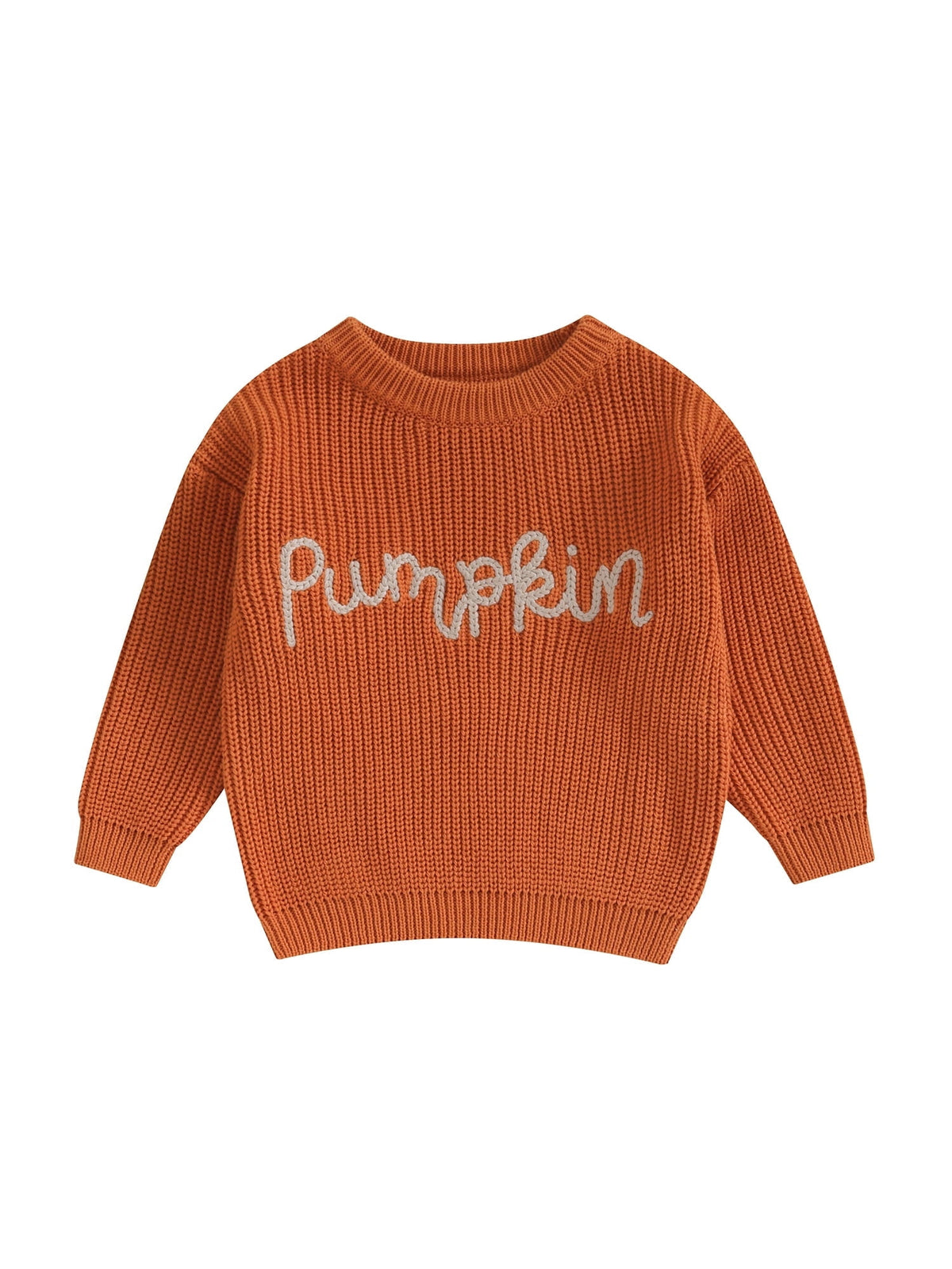 Loicainy Toddler Baby Boy Girl Halloween Knit Sweater 3 6 9 12 18 24 Months 2T 3T Long Sleeve Crewneck Letter Embroidery Pullover Autumn Winter Knitwear