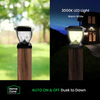 Home Zone Security Solar Post Cap Lights - Decorative Glass LED Outdoor Fits 3.5 x 3.5 in. Post Lights, Black (12-Pack)