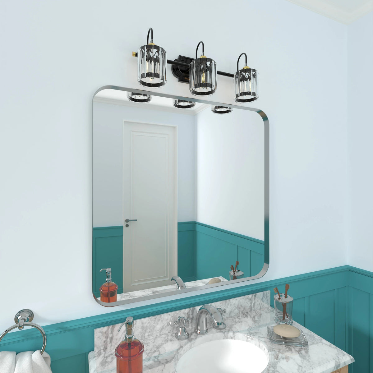 Aluminum Alloy Rounded Corner Wall Vanity Mirror