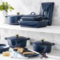 20-Piece Enameled Cast Iron Cookware Set With 10.25-Inch Skillet And 1.75-Quart Saucepan