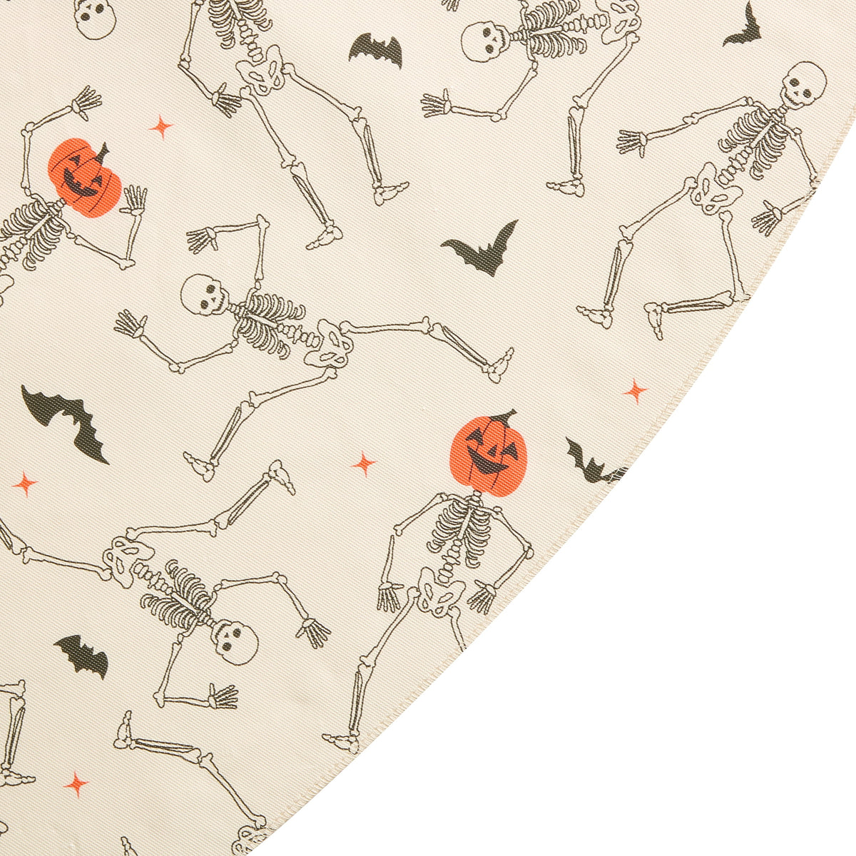 Way To Celebrate Halloween PEVA Tablecloth, For Table 70" Round - Skeleton Pumpkin Head Toss