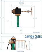 Backyard Discovery Cedar Wood Swing Set With Wave Slide, Clubhouse, Play Kitchen, Belt And Web Swings - Canyon Creek